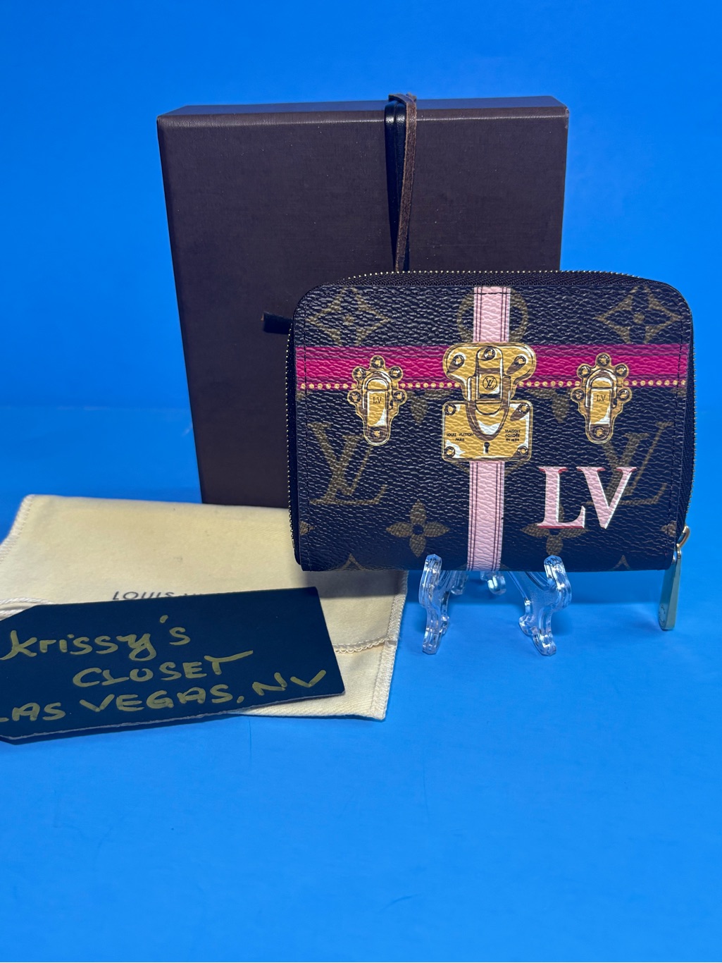 Louis Vuitton Monogram Summer Trunks Zippy Coin Purse Wallet. Box+Dustbag